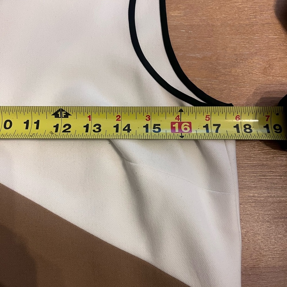 Ann Taylor SZ 10 Classic Cut Sleeveless Dress Colorblock Sheath Cream Tan Black - Picture 8 of 9
